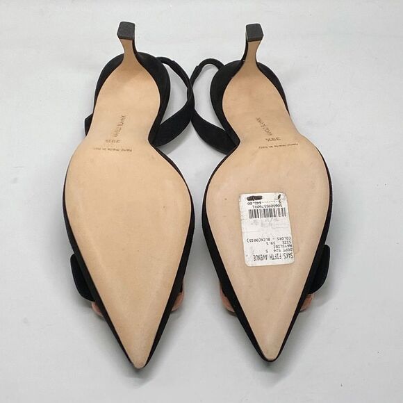 Manolo Blahnik Maysli Suede Buckle Slingback Pumps size 39.5 - Picture 12 of 13
